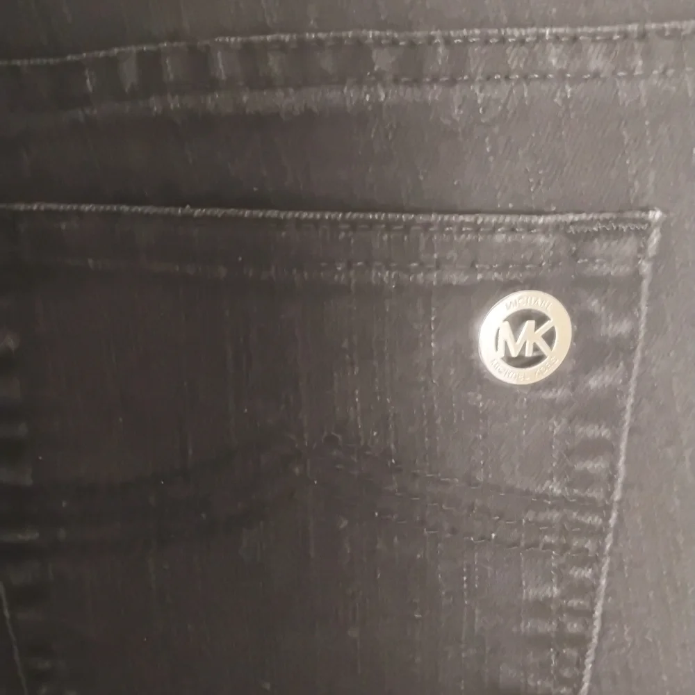 Michael Kors Women's 14 Black Stretch Straight Leg Mid-rise Jean